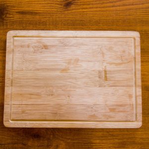 Bamboo Serving Tray — 25 x 15 cm · Cut-out handles